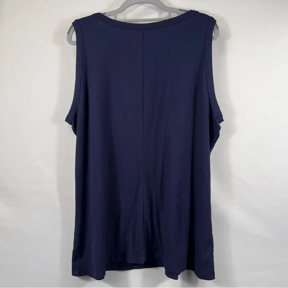 Lane Bryant Women’s Navy Sleeveless Top 0661 - Picture 4 of 6